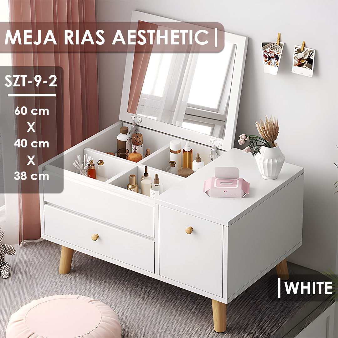 Meja Rias Multifungsi Meja Rias Minimalis Meja Rias Dengan Rak Penyimpanan - Gambar 2