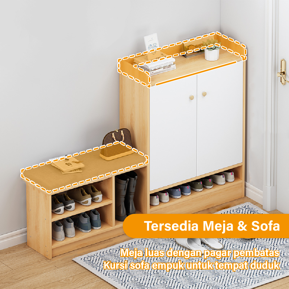 Lemari Sepatu Susun Minimalis Kabinet Sepatu Modern Rak Sepatu Bertingkat Rak Sepatu - Gambar 4