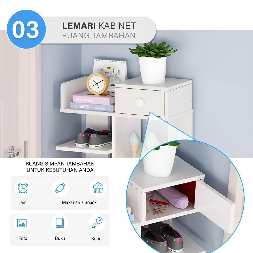 Rak Kabinet Sepatu Multifungsi Rak Sepatu Susun Minimalis Rak Sepatu Bertingkat - Gambar 4