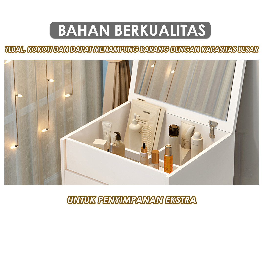 Meja Rias Multifungsi Meja Rias Minimalis Meja Rias Dengan Rak Penyimpanan - Gambar 5