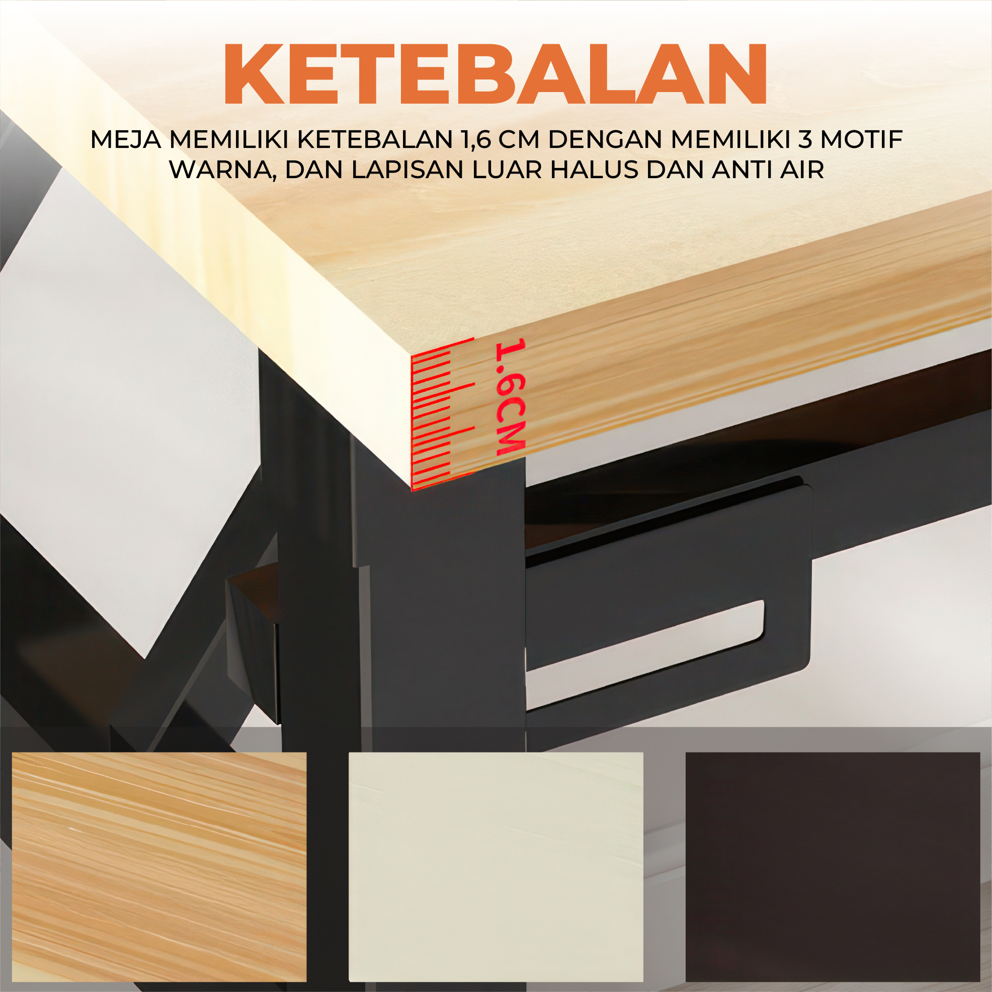 Meja Lipat Minimalis Meja Laptop Lipat Meja Lipat Multifungsi Meja Kerja - Gambar 4