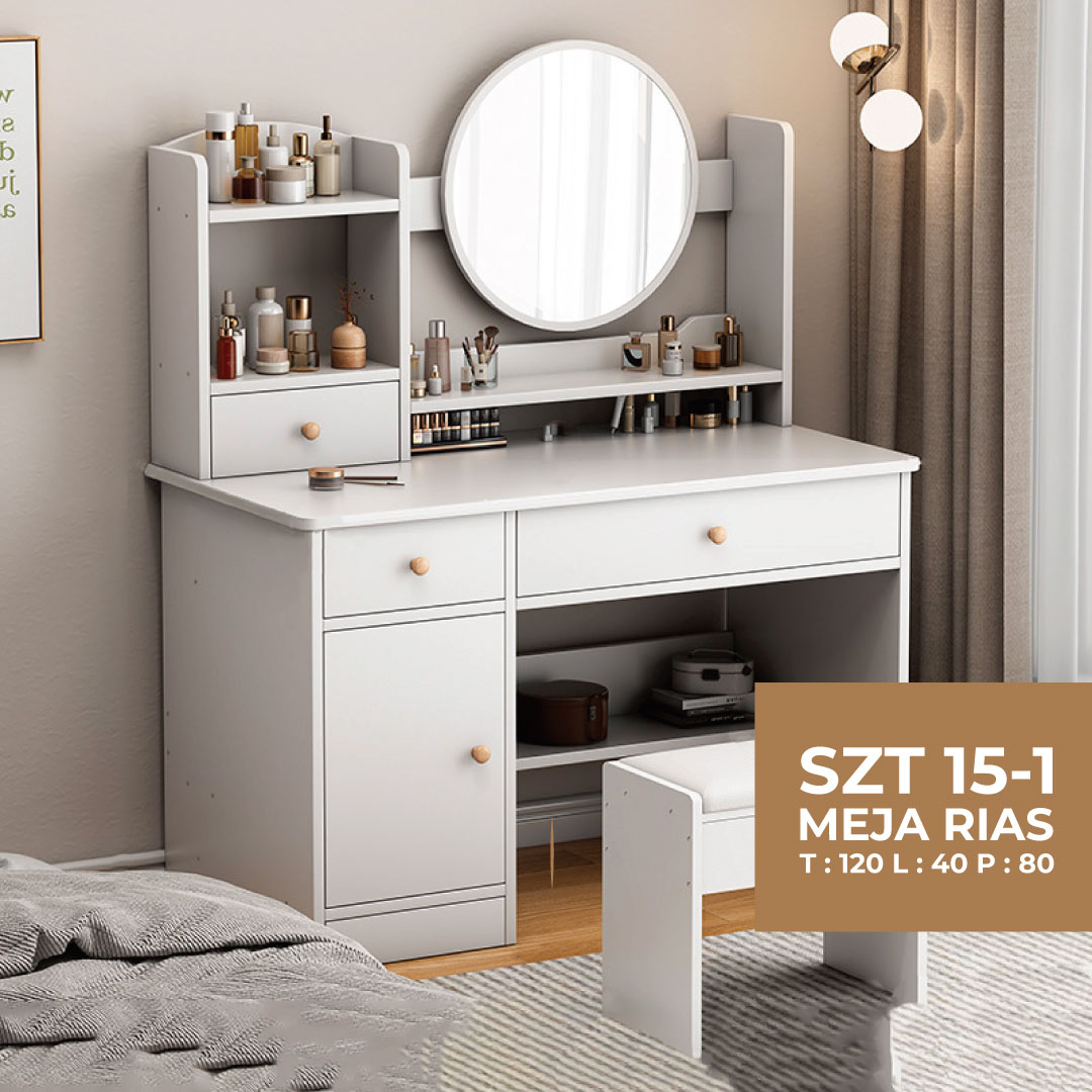 Meja Rias Cermin Bulat Meja rias Aesthetic Meja Rias Minimalis Meja Rias Kecil