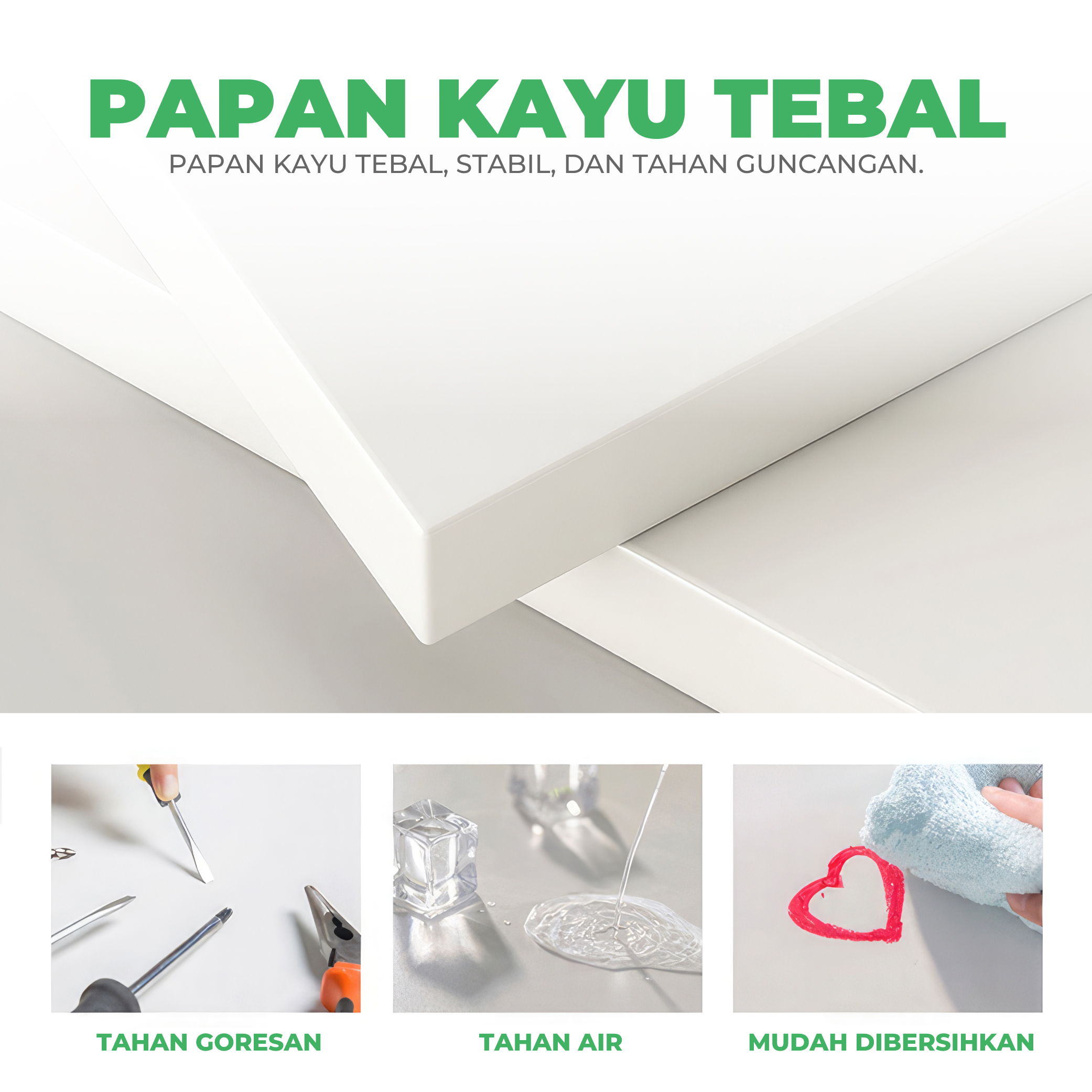 Meja Komputer Meja Desktop Meja Sederhana Persegi Panjang Meja Belajar Kayu - Gambar 5