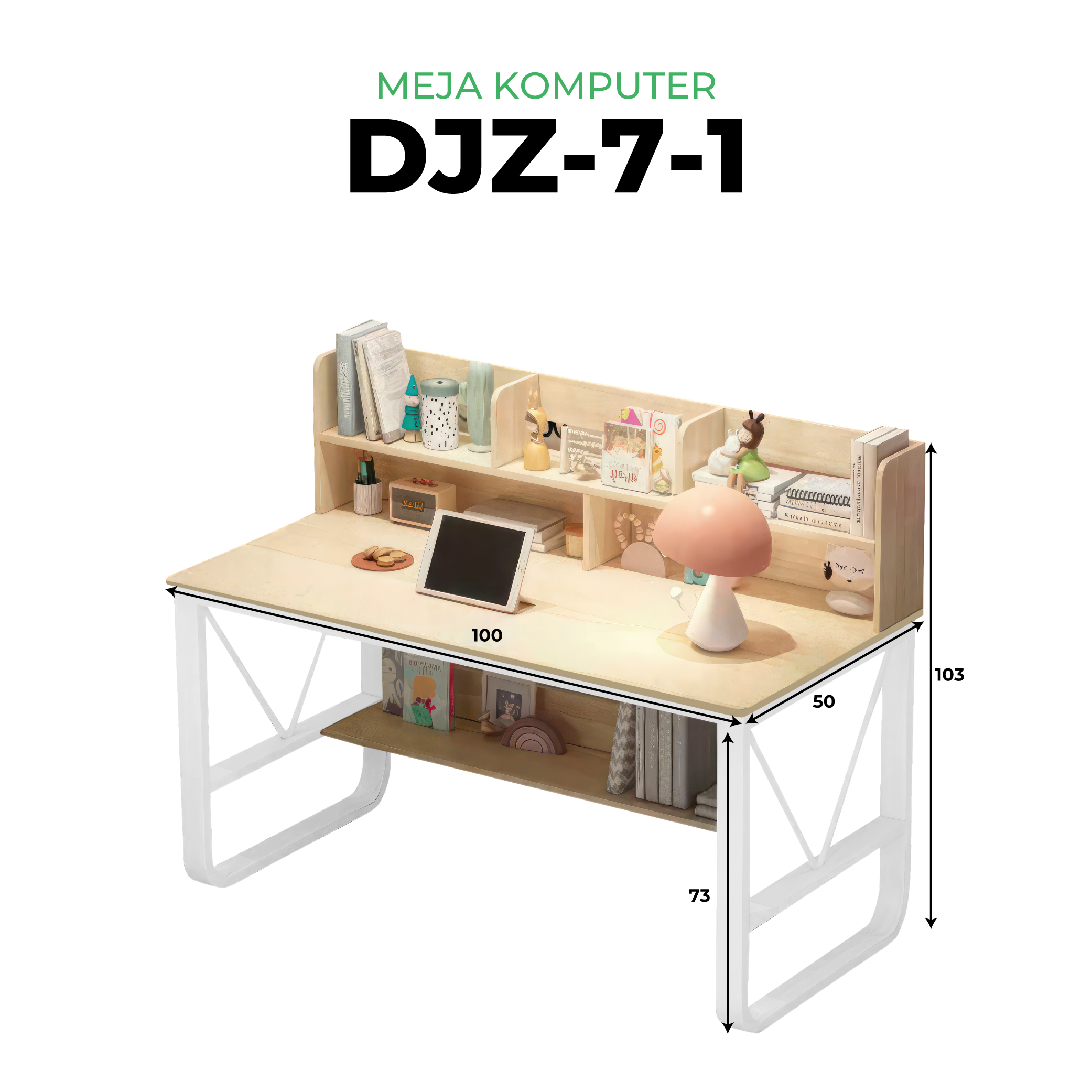 Meja Komputer Meja Desktop Meja Sederhana Persegi Panjang Meja Belajar Kayu - Gambar 6