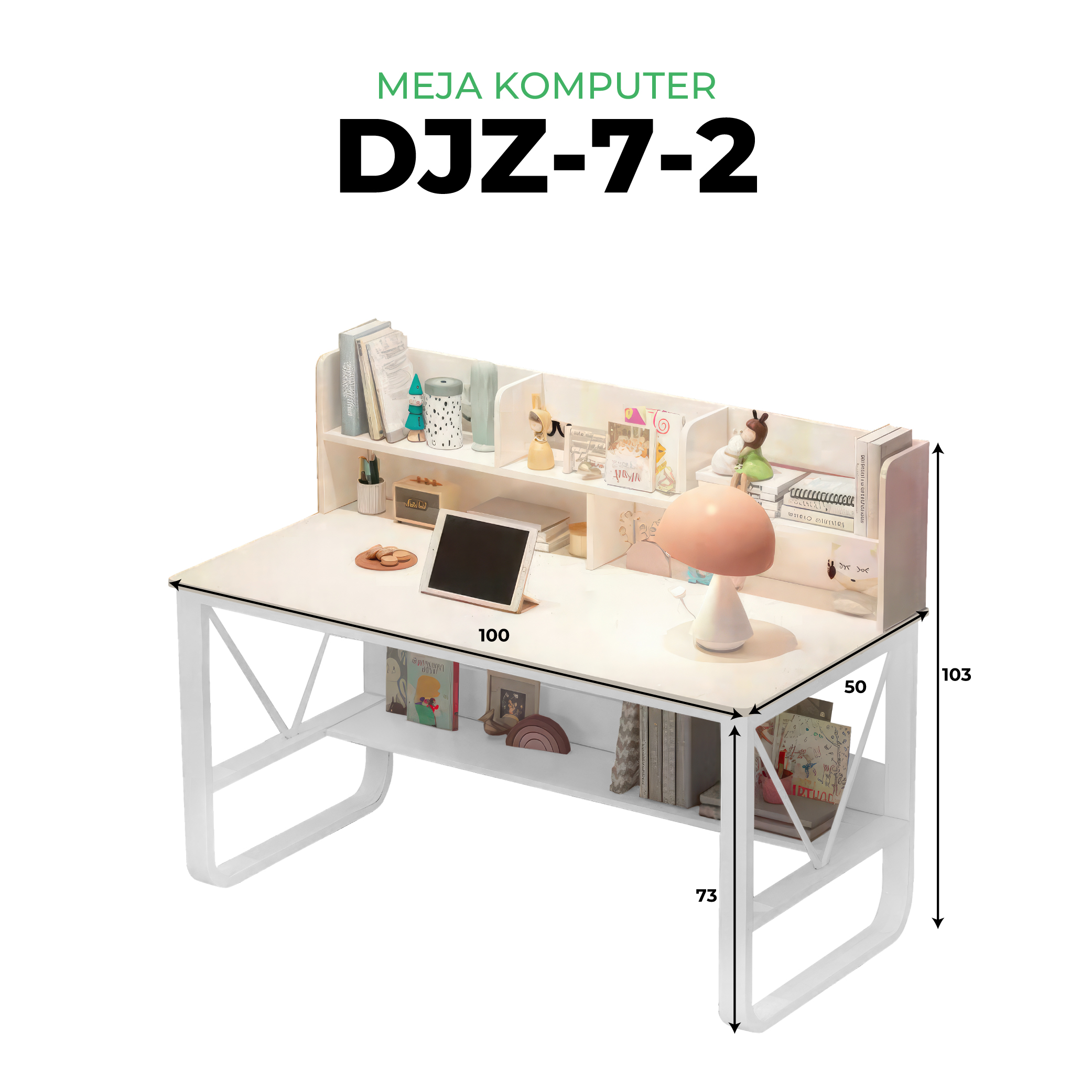 Meja Komputer Meja Desktop Meja Sederhana Persegi Panjang Meja Belajar Kayu - Gambar 7