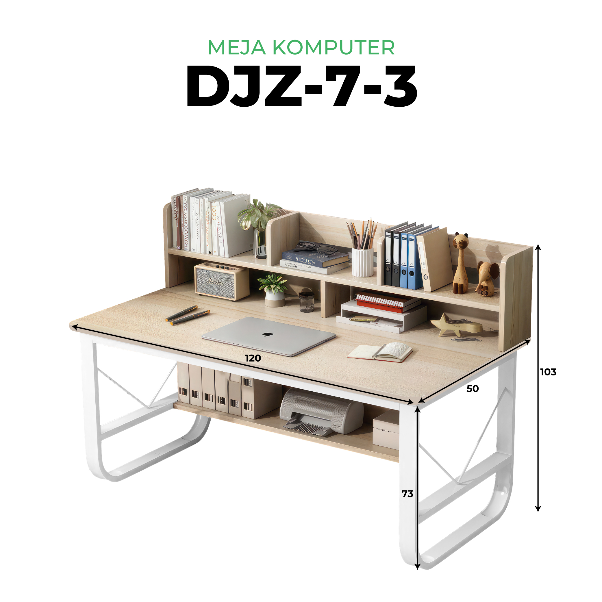 Meja Komputer Meja Desktop Meja Sederhana Persegi Panjang Meja Belajar Kayu - Gambar 8