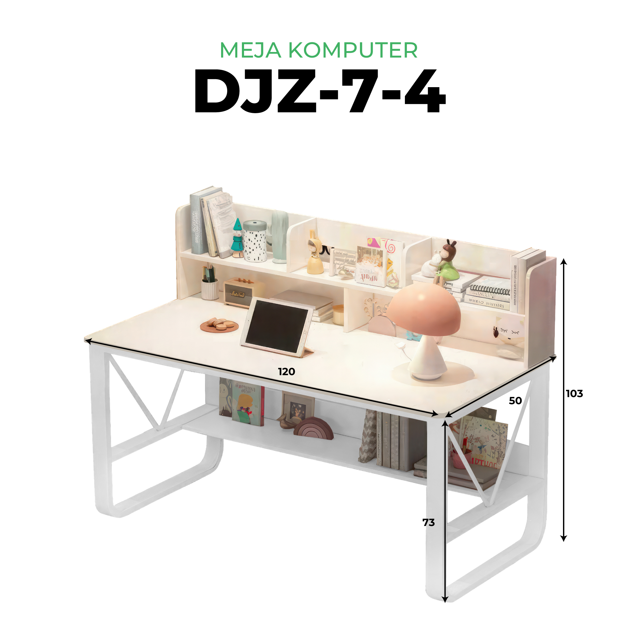 Meja Komputer Meja Desktop Meja Sederhana Persegi Panjang Meja Belajar Kayu - Gambar 9