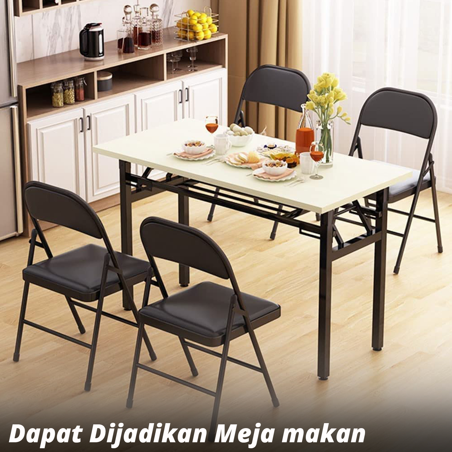 Meja Lipat Minimalis Meja Laptop Lipat Meja Lipat Multifungsi Meja Kerja - Gambar 7
