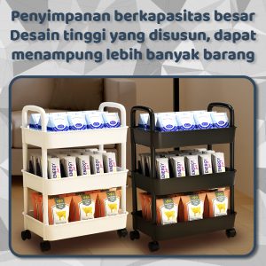 Rak Penyimpanan Barang Rak 3-4 Susun Rak Troli Rak Kamar Mandi Dapur Beroda